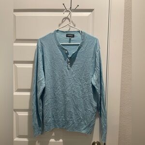 Bonobos Men's Soft Air Henley cotton linen blend top Blue L